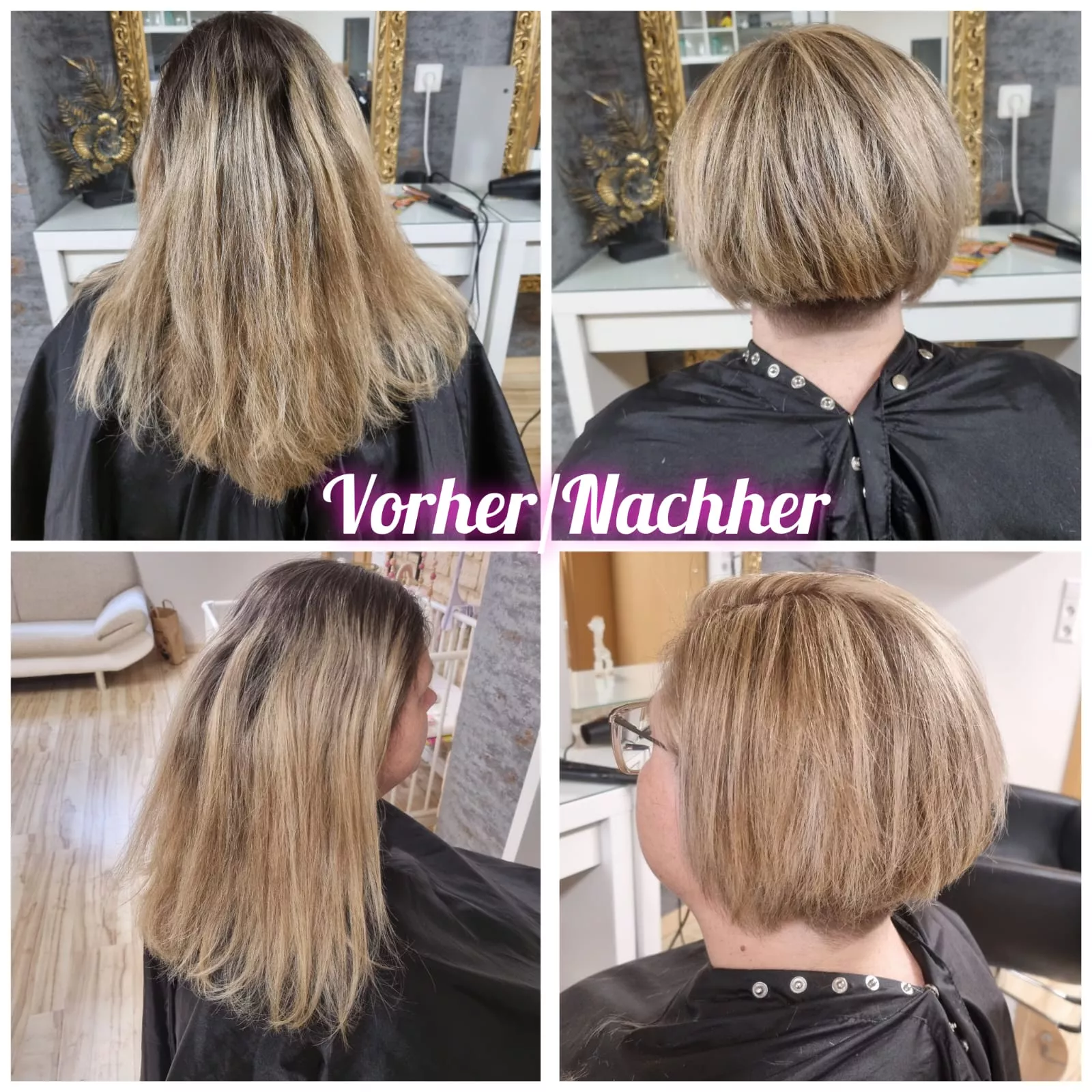 Frisur - vorher nachher Sandras Hairzens-Wünsche